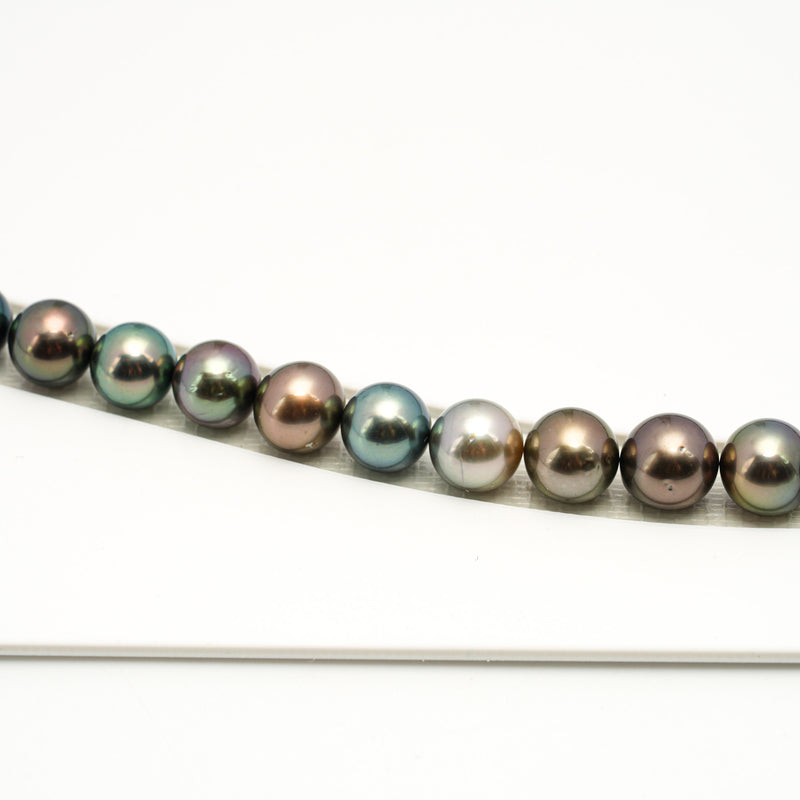 48pcs "Top Luster" Multicolor 8-10mm - SR/NR AAA/AA Quality Tahitian Pearl Necklace NL1564 OR10