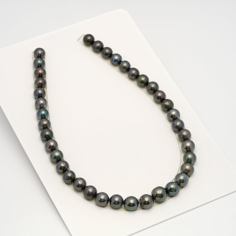 38pcs Dark 11-12mm - RSR AA/A Quality Tahitian Pearl Necklace NL1629 THMIX3