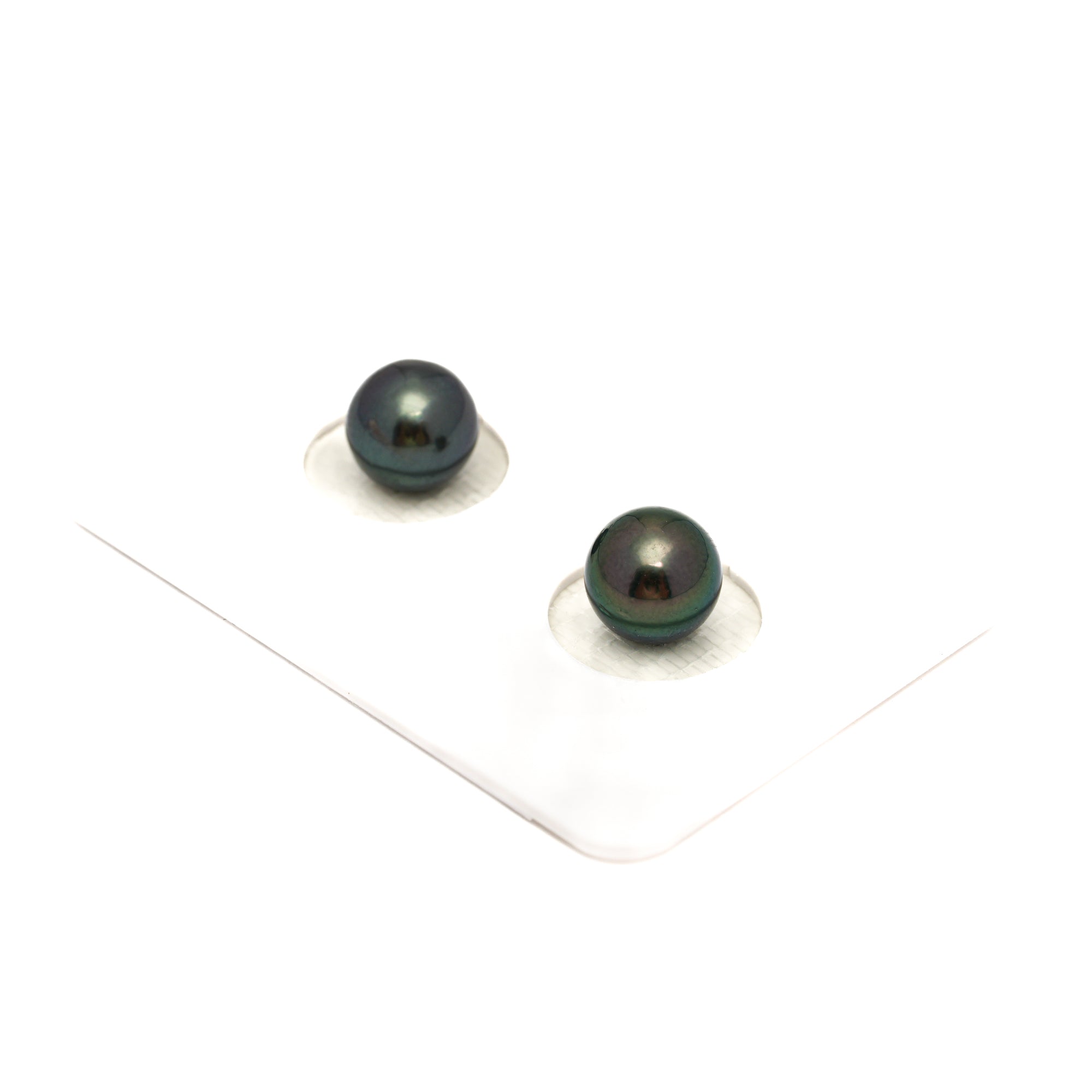 2pcs Blue Green 7.8-7.9mm - RSR AAA/AA Quality Tahitian Pearl Pair ER1800 NG19