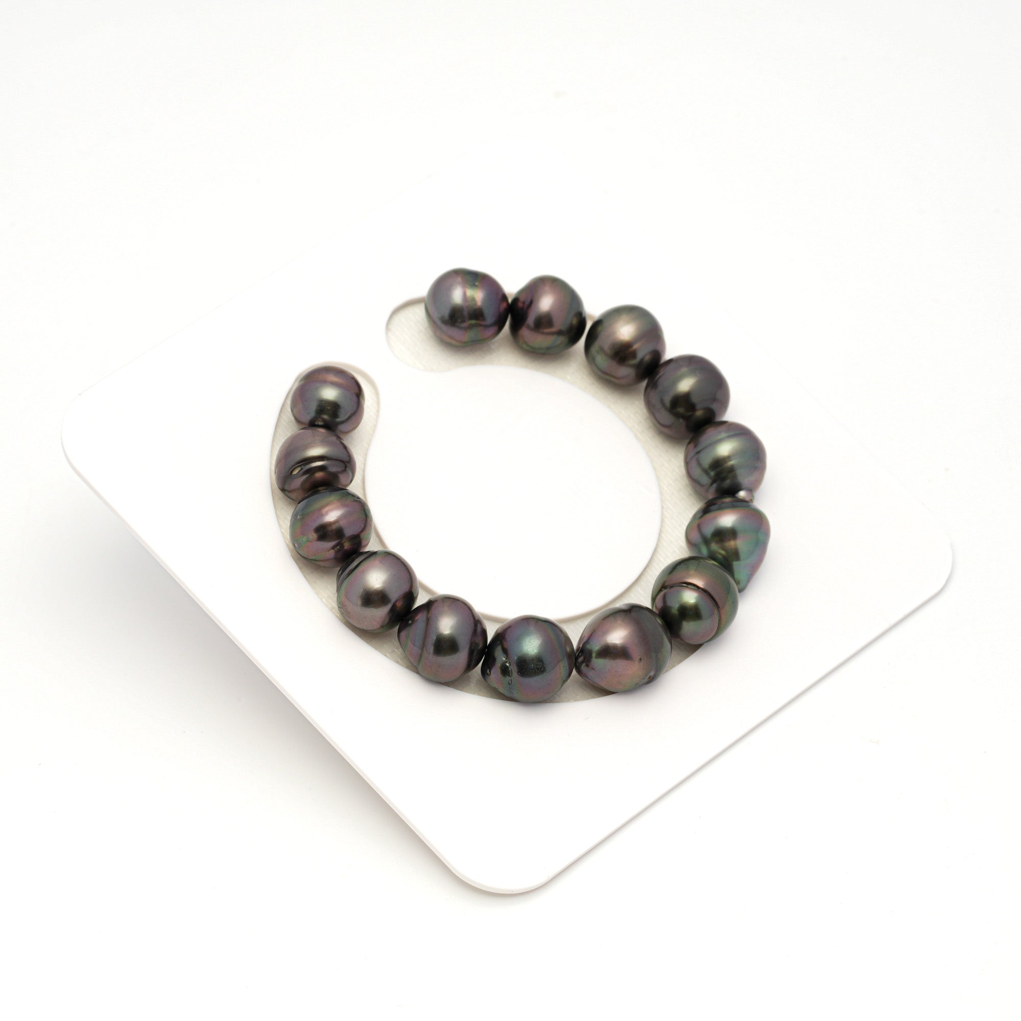 14pcs Dark Cherry 10-12mm - CL AAA Quality Tahitian Pearl Bracelet BR2355 CMP9