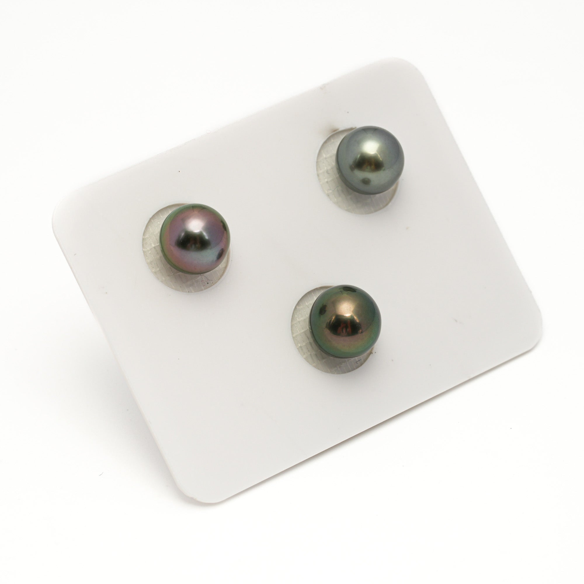 3pcs Multicolor 9.3-9.6mm - SR/NR AAA Quality Tahitian Pearl Trio Set ER1844 OR13