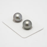 2pcs Silver 12mm - RSR AAA Quality Tahitian Pearl Pair ER1424 THMix1