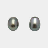 2pcs Green 10.7-10.8mm - SBQ AAA/AA Quality Tahitian Pearl Pair ER1545 A101