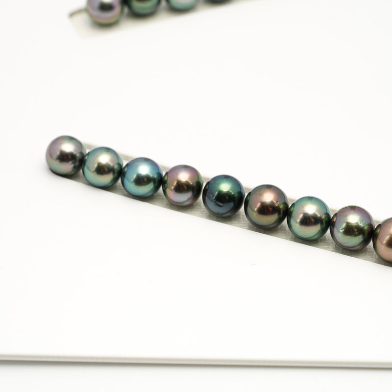 48pcs "Top Luster" Multicolor 8-10mm - SR/NR AAA/AA Quality Tahitian Pearl Necklace NL1564 OR10