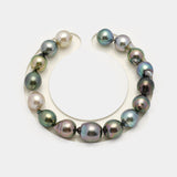 16pcs "High Luster" Multicolor 9-11mm - SB AAA Quality Tahitian Pearl Bracelet BR2192 HL3