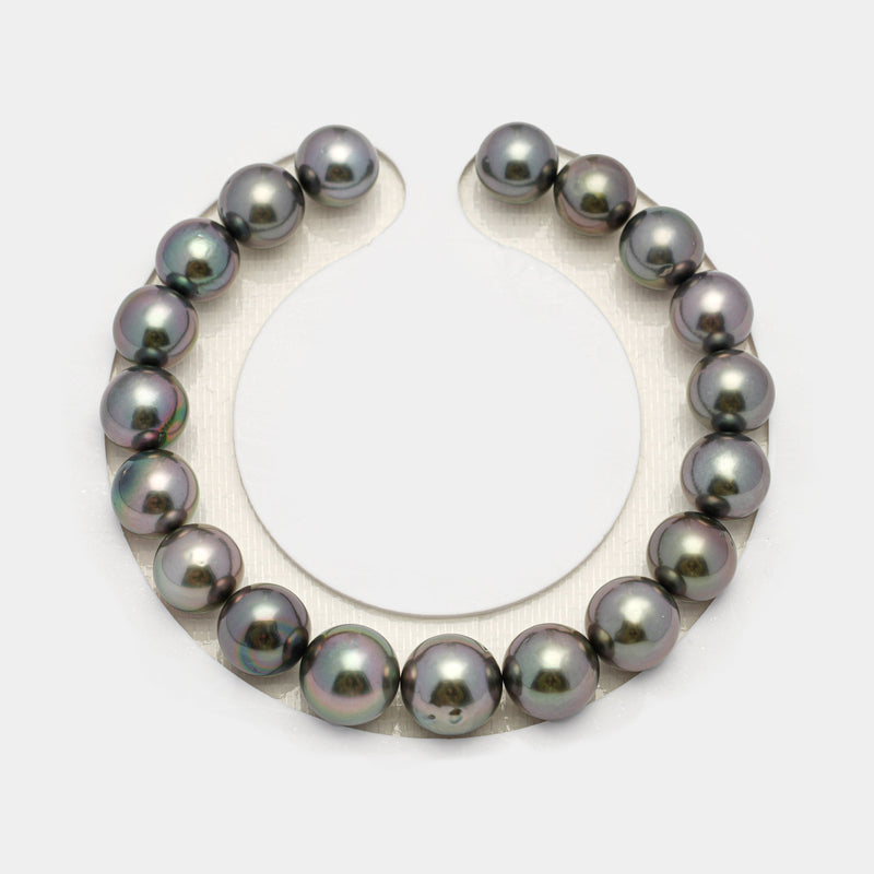 19pcs "High Luster" Cherry 9-10mm - SR/NR AAA/AA Quality Tahitian Pearl Bracelet BR2219 OR10