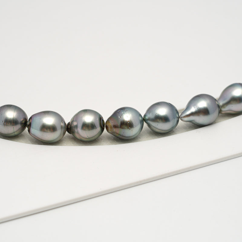 36pcs "High Luster" Silver Mix 9-11mm - CL/SB AAA/AA Quality Tahitian Pearl Necklace NL1599 HL3