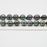 38pcs Green & Light 8-11mm - CL AAA/AA Quality Tahitian Pearl Necklace NL1251 OR3