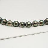 46pcs "High Luster" Green 8-10mm - SB AAA/AA Quality Tahitian Pearl Necklace NL1612 HL3