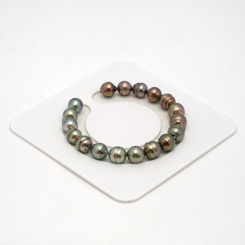 18pcs Multicolor 9-10mm - CL/SB AAA/AA Quality Tahitian Pearl Bracelet BR2129 TH1