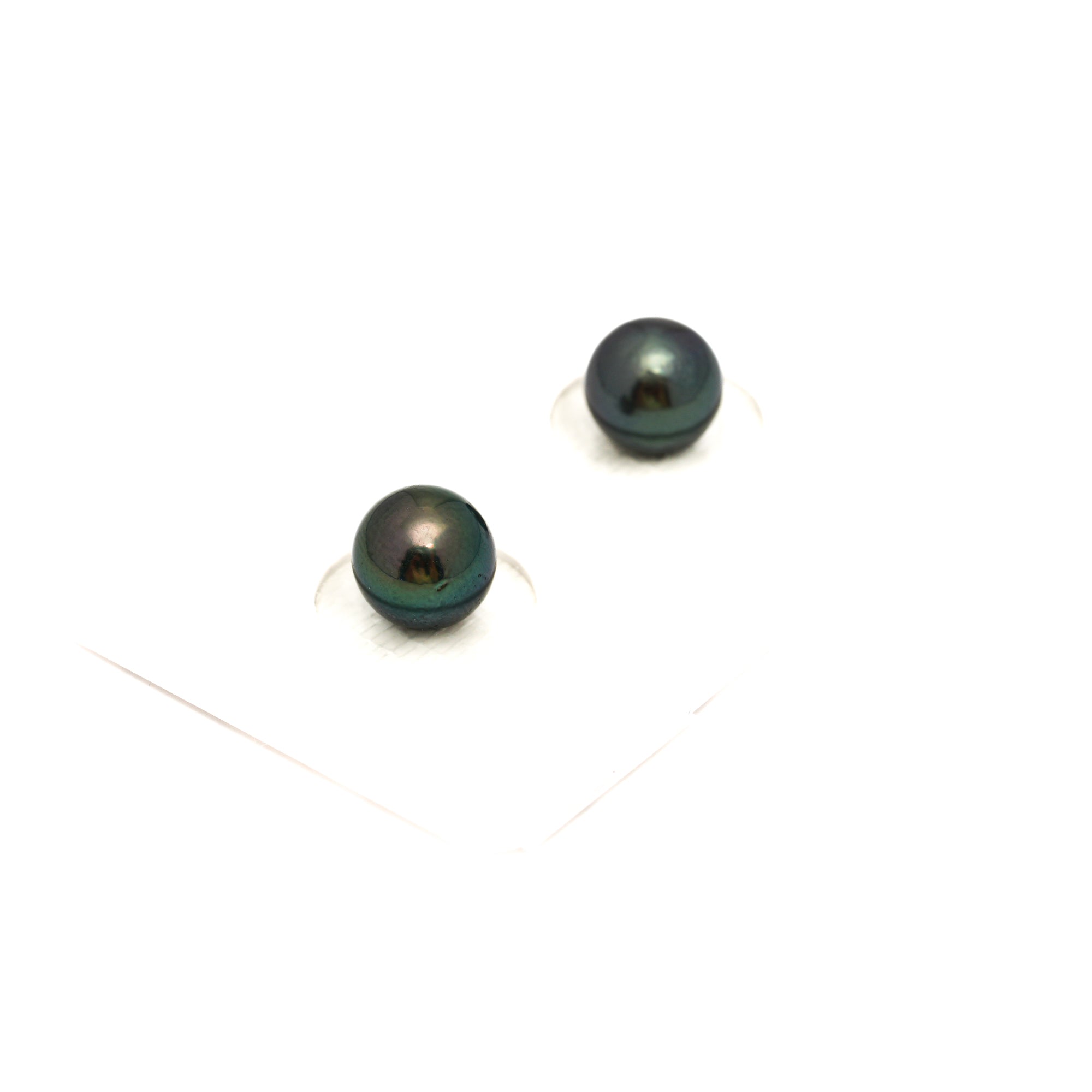 2pcs Blue Green 7.8-7.9mm - RSR AAA/AA Quality Tahitian Pearl Pair ER1800 NG19