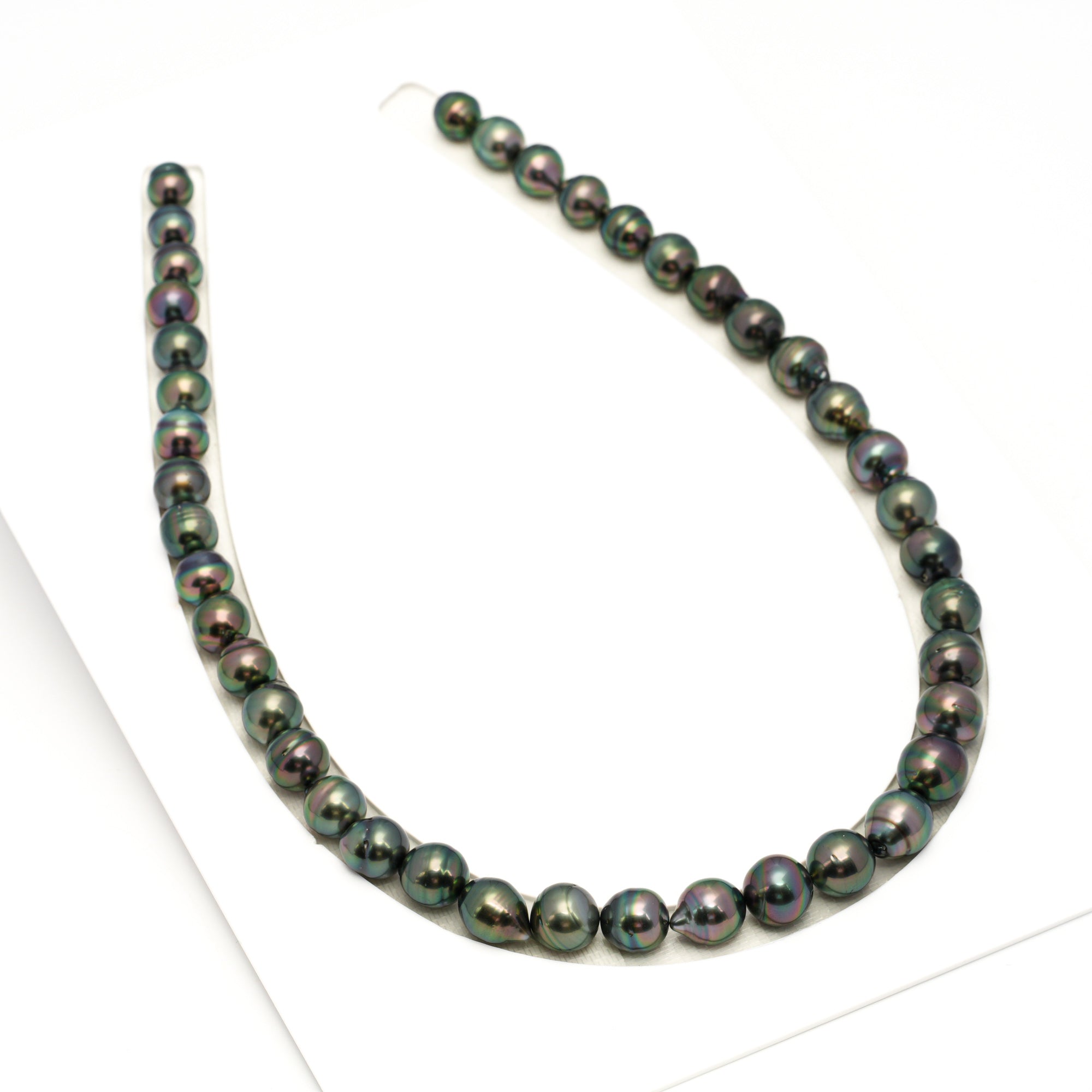41pcs Peacock 8-11mm - CL/SB AAA Quality Tahitian Pearl Necklace NL1718 TH5