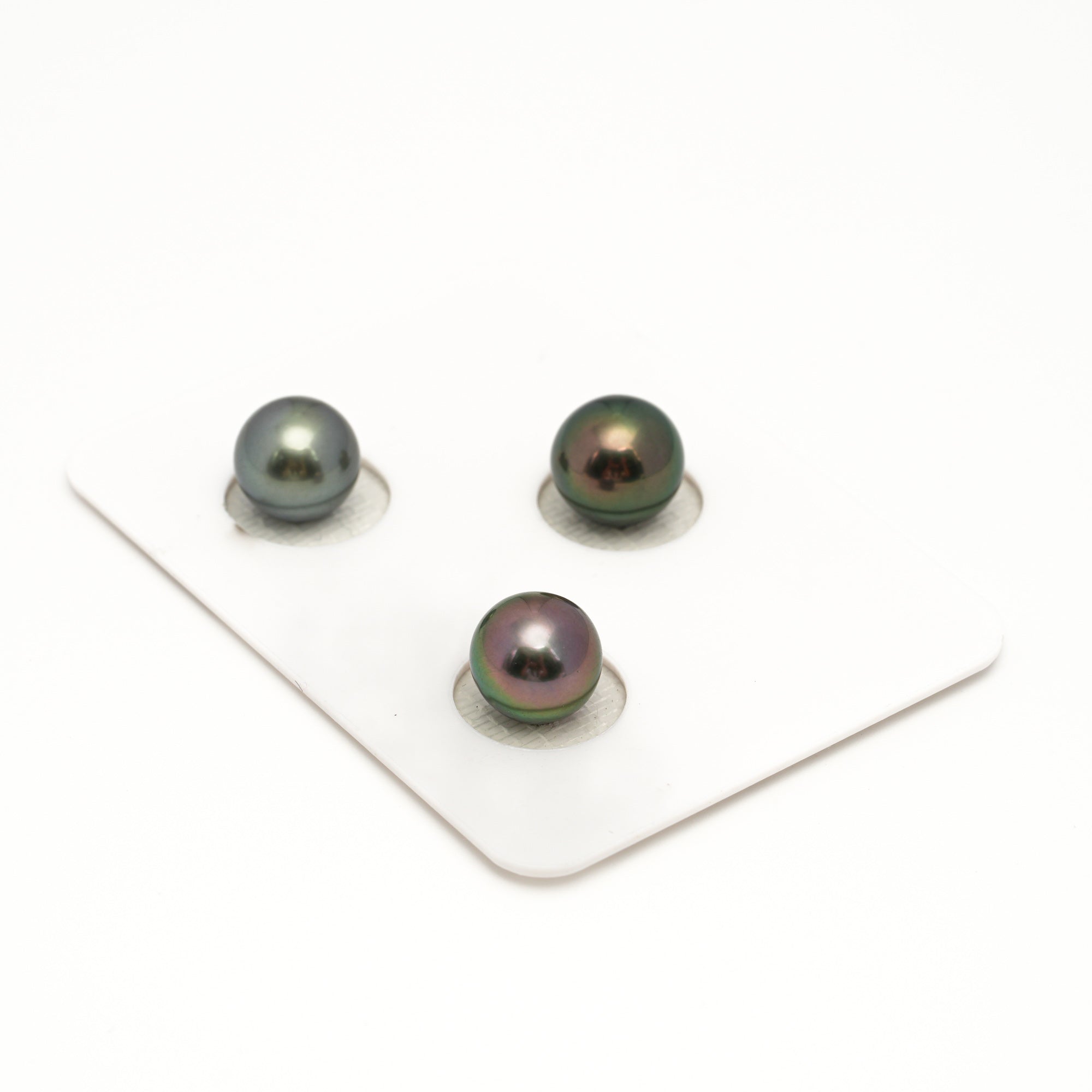 3pcs Multicolor 9.3-9.6mm - SR/NR AAA Quality Tahitian Pearl Trio Set ER1844 OR13