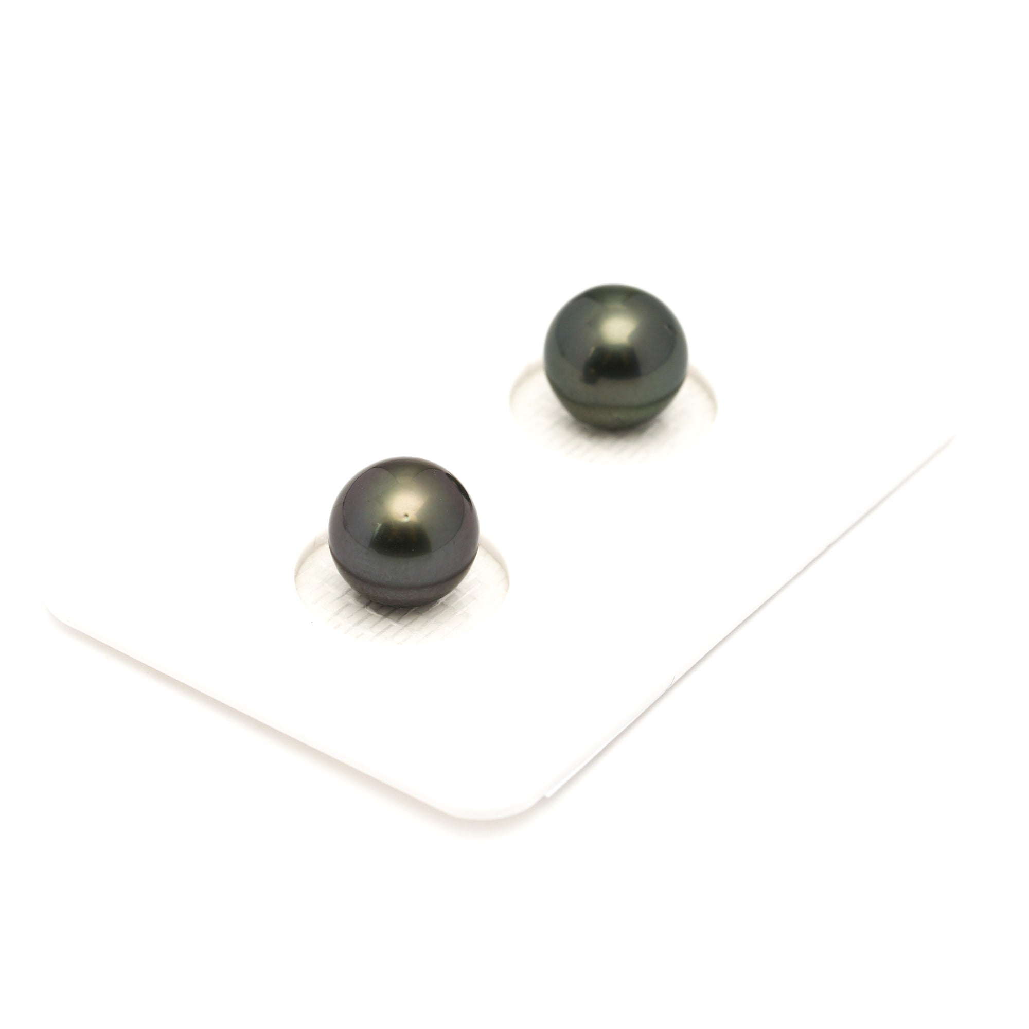 2pcs Green 8.5mm - SR/NR AAA Quality Tahitian Pearl Pair ER1895 LP1