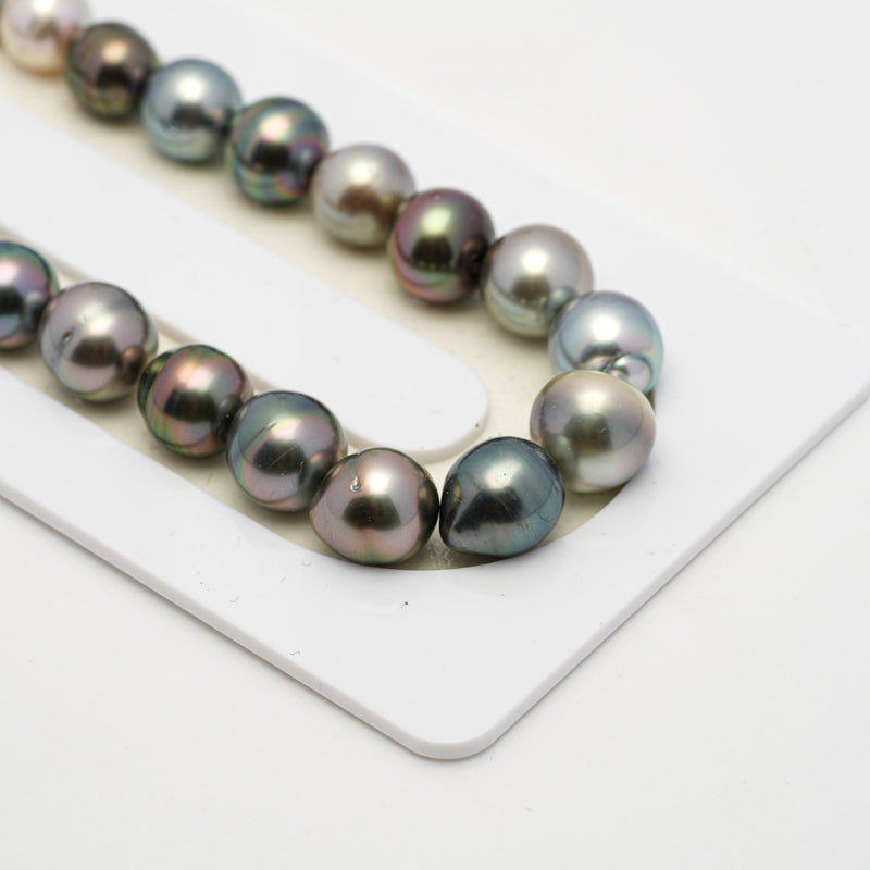 45pcs "High Luster" Multicolor 8-10mm - SB AAA/AA Quality Tahitian Pearl Necklace NL1501 THMIX2.6