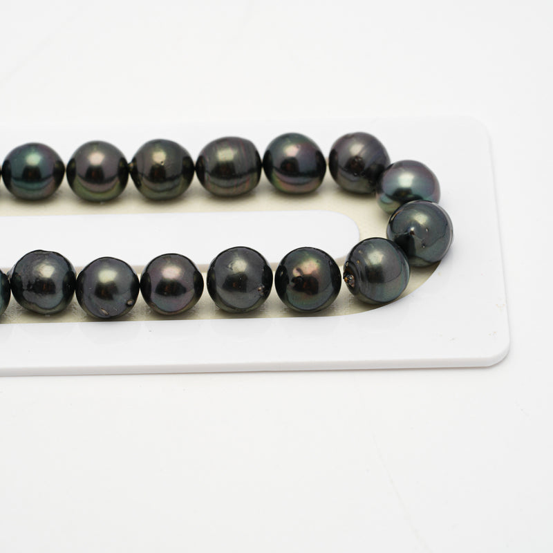 44pcs Dark Mix 8-10mm - CL/SB AA/AAA Quality Tahitian Pearl Necklace NL1512 THMIX2.6