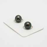 2pcs Green Cherry 9.3mm - RSR AAA Quality Tahitian Pearl Pair ER1532