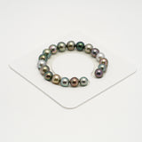 19pcs "High Luster" Multicolor 9-10mm - SR AAA/AA Quality Tahitian Pearl Bracelet BR2181 OR10