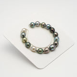 16pcs "High Luster" Multicolor 9-11mm - SB AAA Quality Tahitian Pearl Bracelet BR2192 HL3