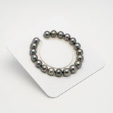 19pcs "High Luster" Cherry 9-10mm - SR/NR AAA/AA Quality Tahitian Pearl Bracelet BR2219 OR10