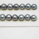 39pcs Gray Blue 10-13mm - SR/NR AA/A Quality Tahitian Pearl Necklace NL1592 THMIX3