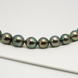 46pcs "High Luster" Green 8-10mm - SB AAA/AA Quality Tahitian Pearl Necklace NL1612 HL3