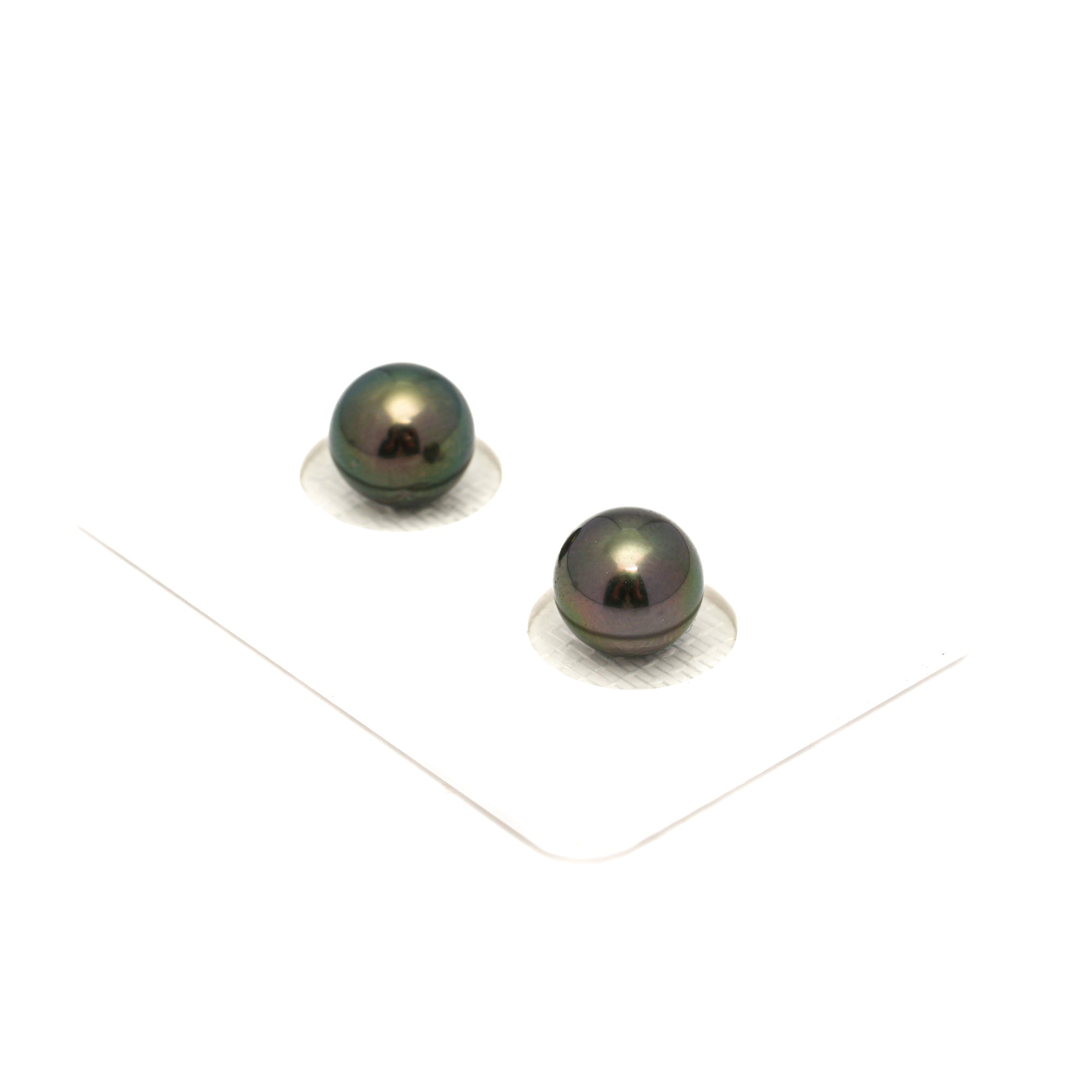2pcs "High Luster" Green 8.8-8.9mm - RSR AAA/AA Quality Tahitian Pearl Pair ER1749 OR13