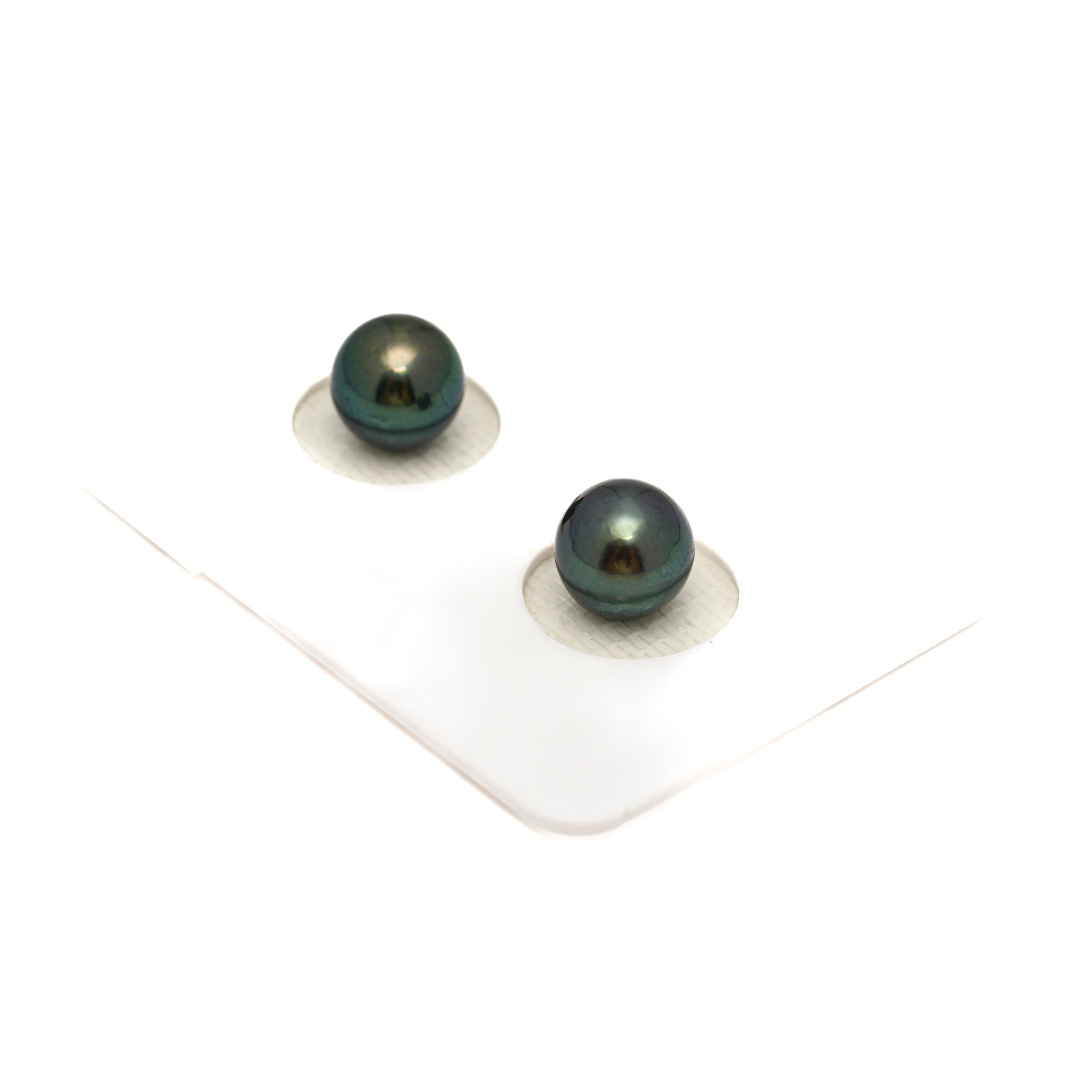 2pcs Blue Green 7.8-7.9mm - RSR AAA/AA Quality Tahitian Pearl Pair ER1800 NG19