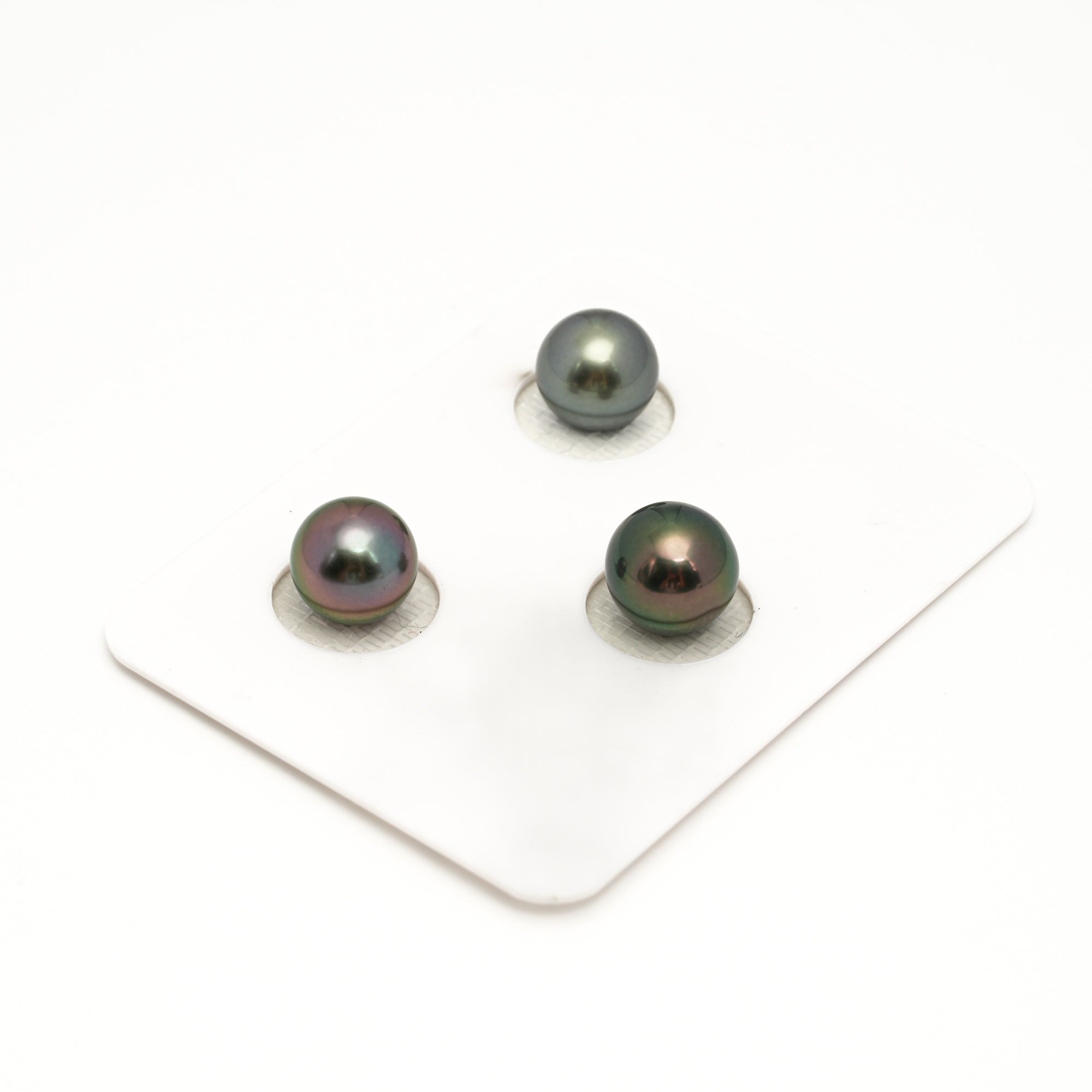 3pcs Multicolor 9.3-9.6mm - SR/NR AAA Quality Tahitian Pearl Trio Set ER1844 OR13