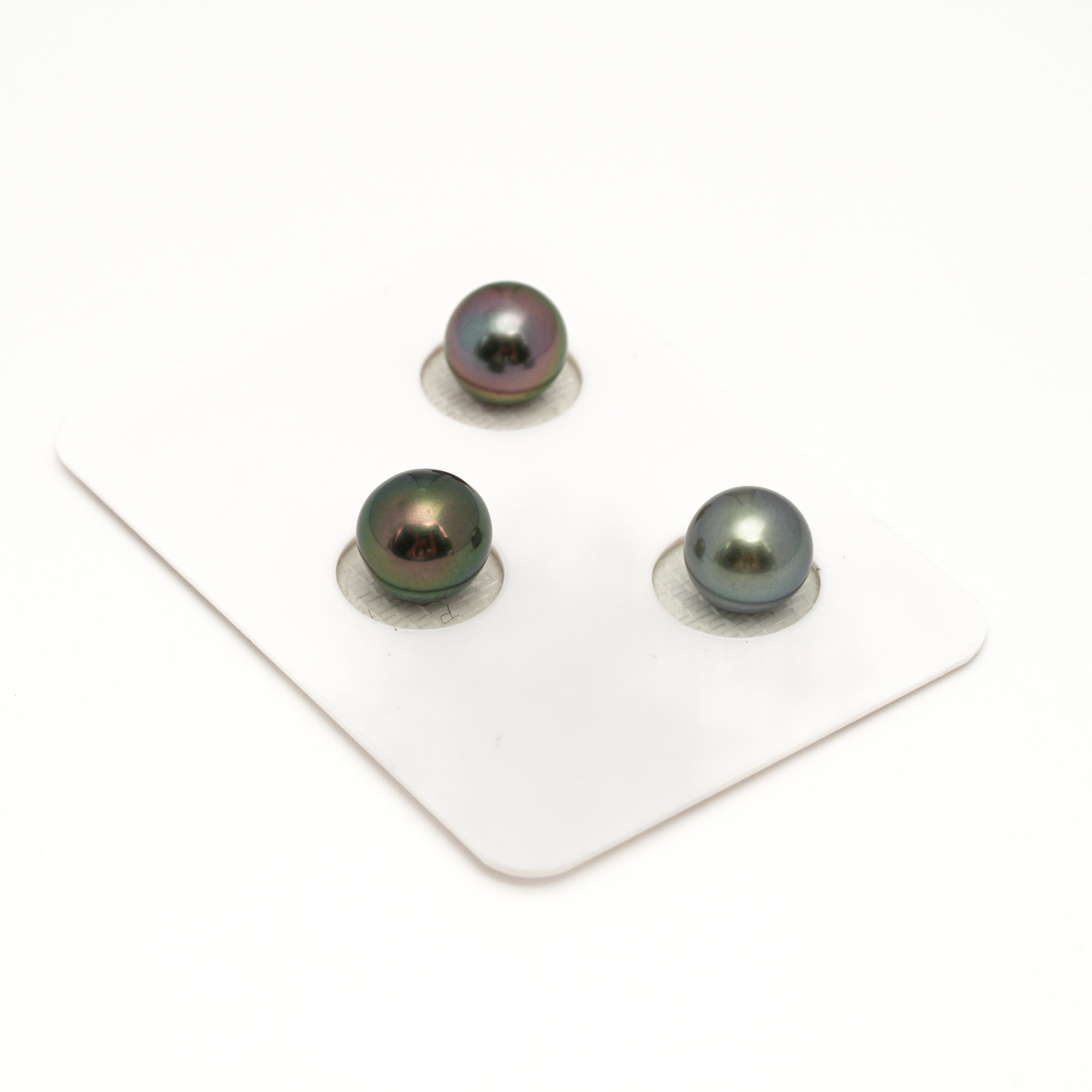 3pcs Multicolor 9.3-9.6mm - SR/NR AAA Quality Tahitian Pearl Trio Set ER1844 OR13
