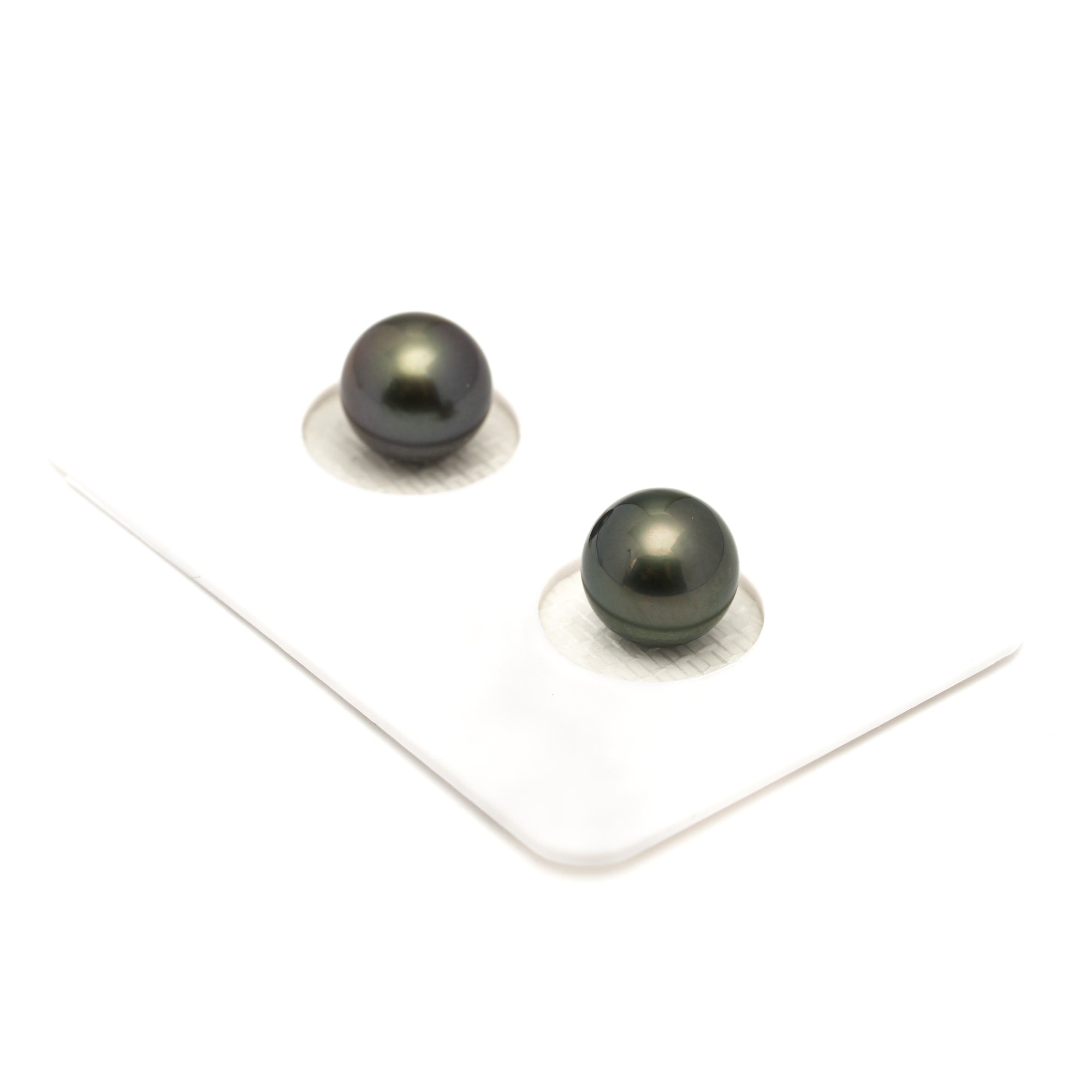 2pcs Green 8.5mm - SR/NR AAA Quality Tahitian Pearl Pair ER1895 LP1