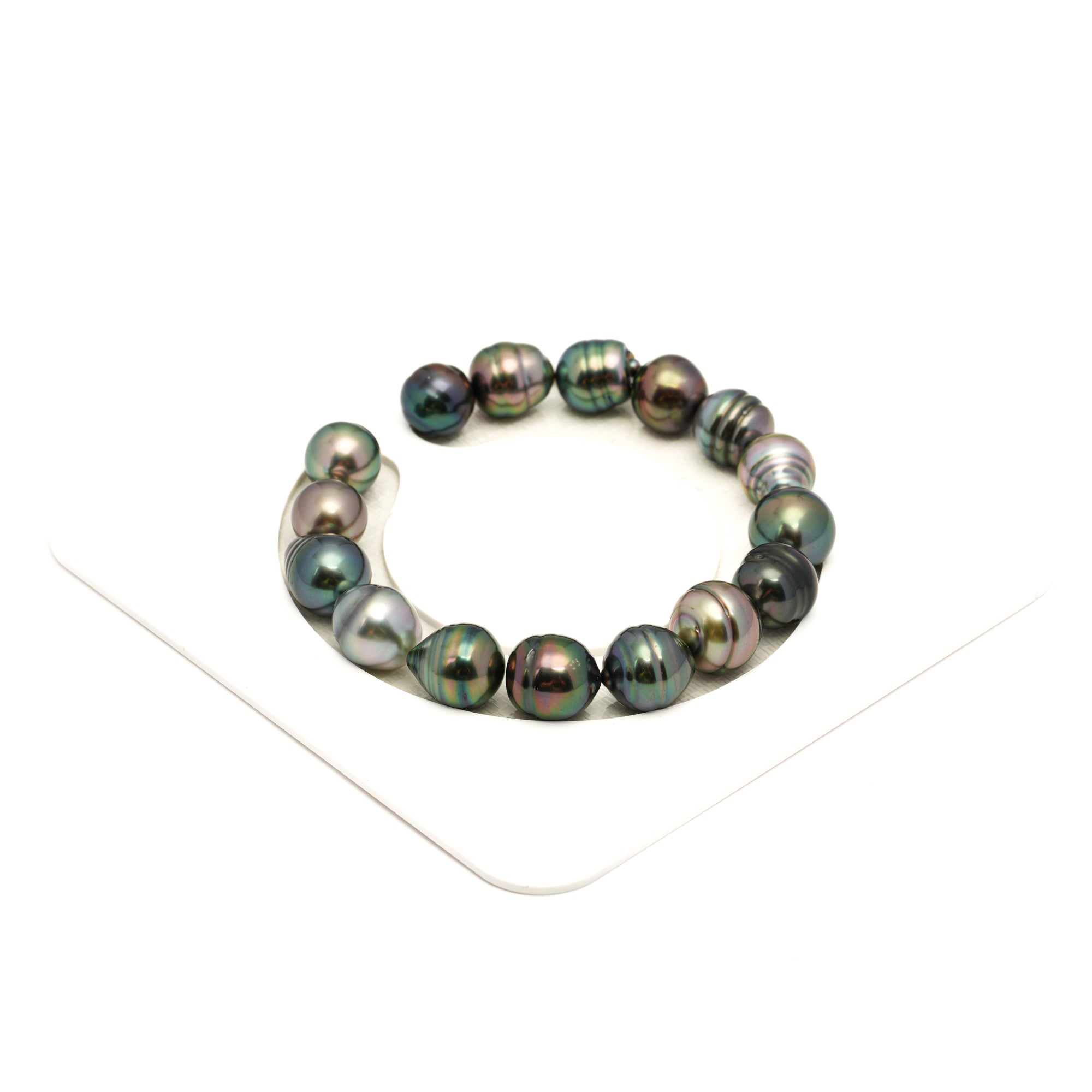 16pcs "High Luster" Multicolor 10-12mm - CL AAA Quality Tahitian Pearl Bracelet BR2476 LP2