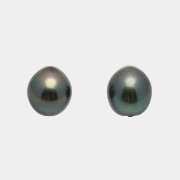 2pcs Green 11.8mm - SB AAA Quality Tahitian Pearl Pair ER1459 HL1