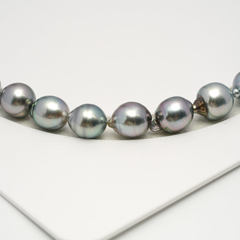 36pcs "High Luster" Silver Mix 9-11mm - CL/SB AAA/AA Quality Tahitian Pearl Necklace NL1599 HL3