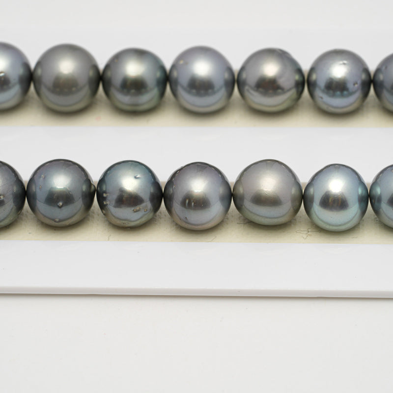 39pcs Gray Blue 10-13mm - SR/NR AA/A Quality Tahitian Pearl Necklace NL1592 THMIX3