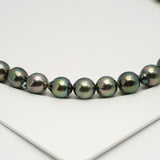 46pcs "High Luster" Green 8-10mm - SB AAA/AA Quality Tahitian Pearl Necklace NL1612 HL3