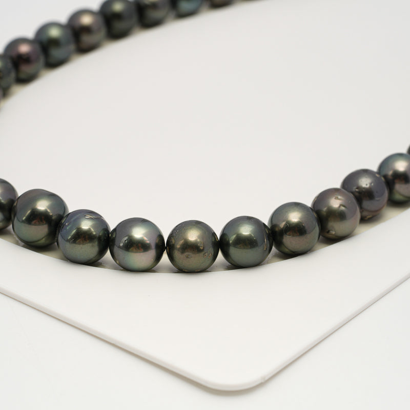 38pcs Dark 11-12mm - RSR AA/A Quality Tahitian Pearl Necklace NL1629 THMIX3