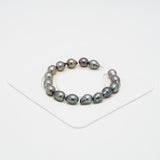 16pcs "High Luster" Multicolor 8-9mm - SB AAA/AA Quality Tahitian Pearl Bracelet BR2043 OR7
