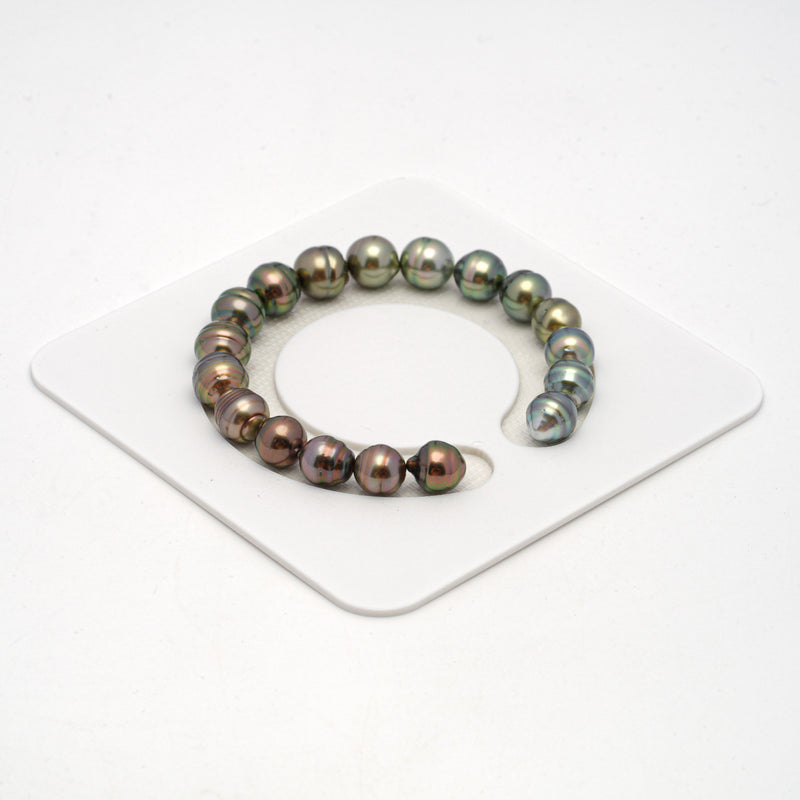 18pcs Multicolor 9-10mm - CL/SB AAA/AA Quality Tahitian Pearl Bracelet BR2129 TH1