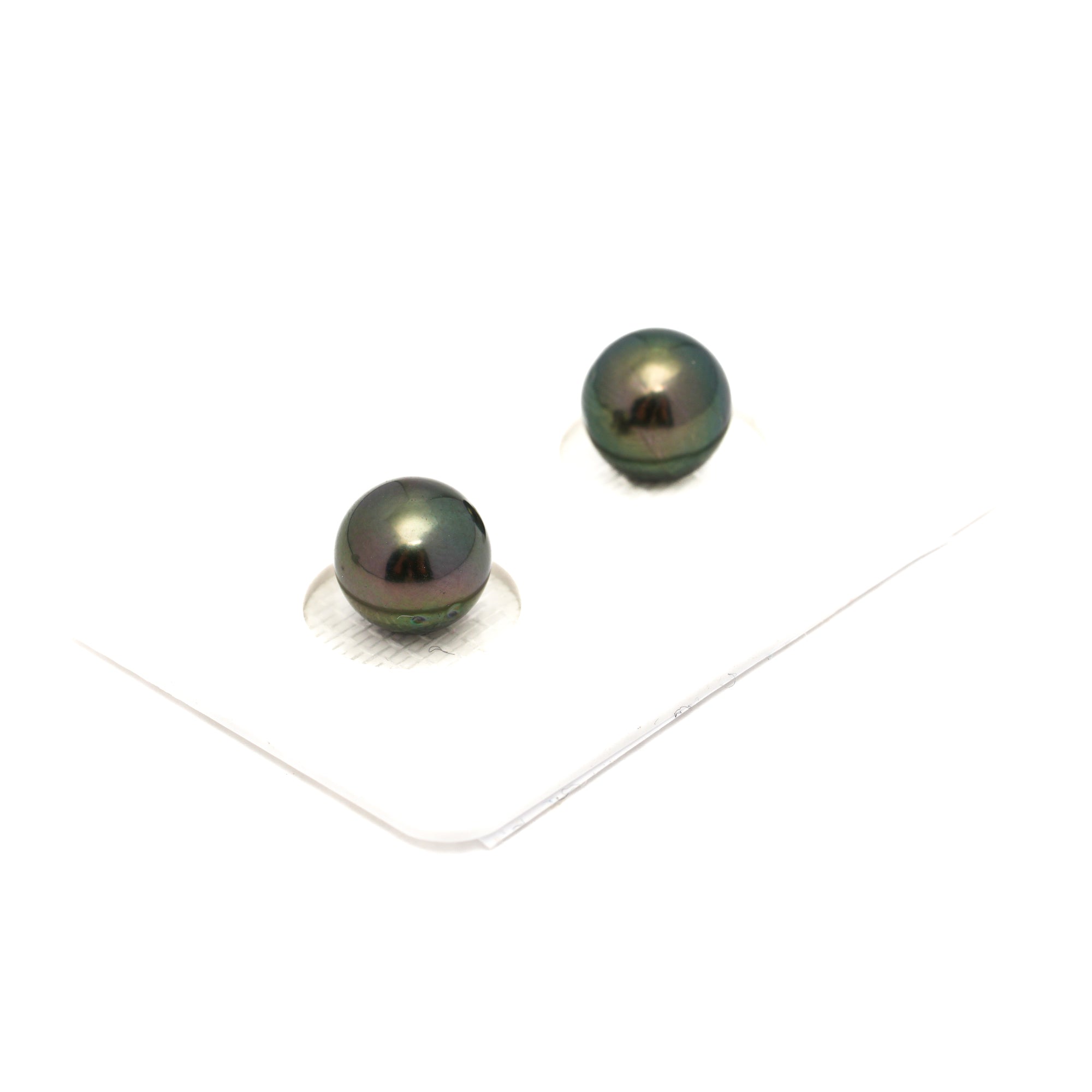 2pcs "High Luster" Green 8.8-8.9mm - RSR AAA/AA Quality Tahitian Pearl Pair ER1749 OR13