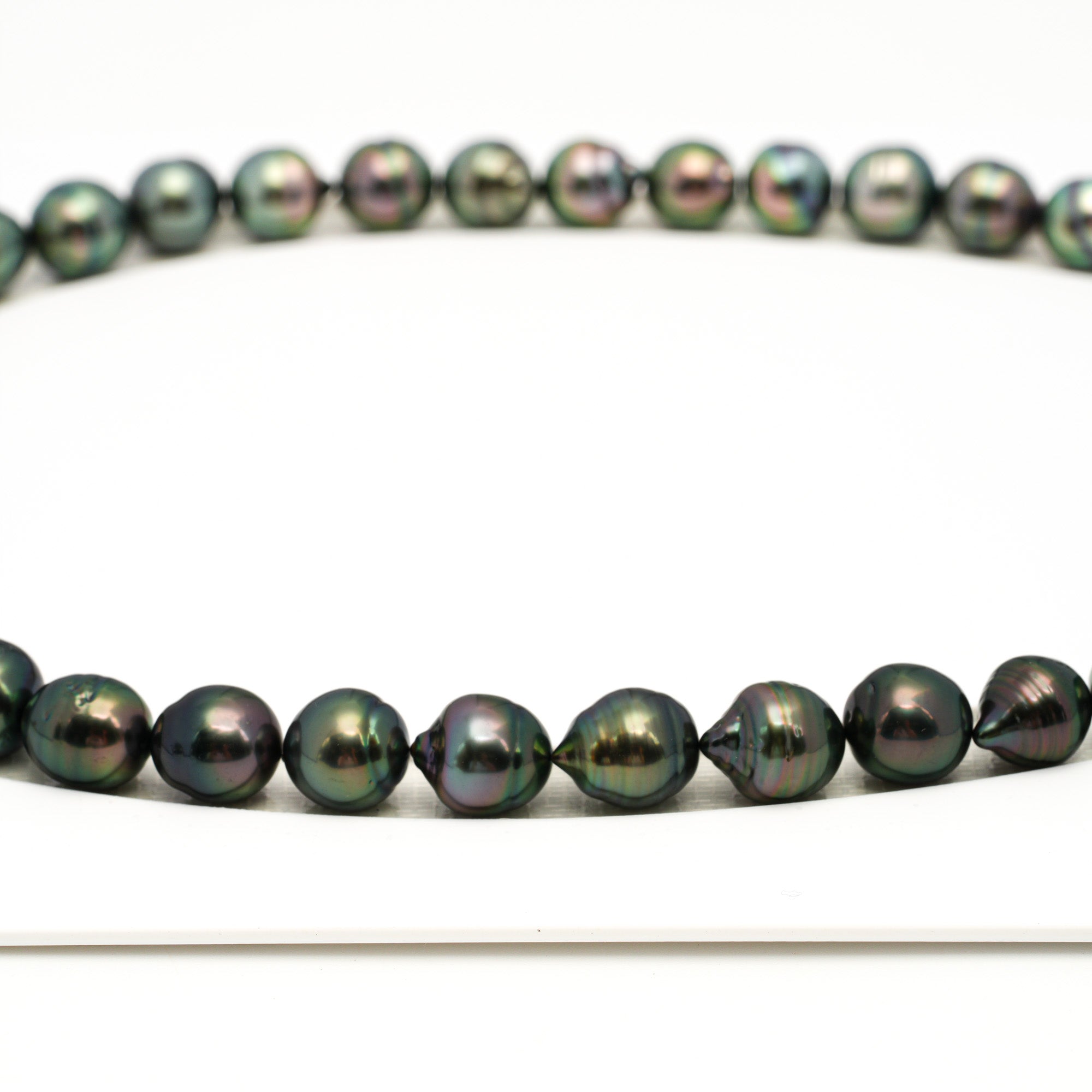 41pcs Peacock 8-11mm - CL/SB AAA Quality Tahitian Pearl Necklace NL1718 TH5
