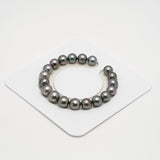 19pcs "High Luster" Cherry 9-10mm - SR/NR AAA/AA Quality Tahitian Pearl Bracelet BR2219 OR10