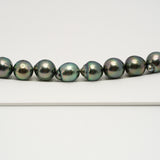 46pcs "High Luster" Green 8-10mm - SB AAA/AA Quality Tahitian Pearl Necklace NL1612 HL3