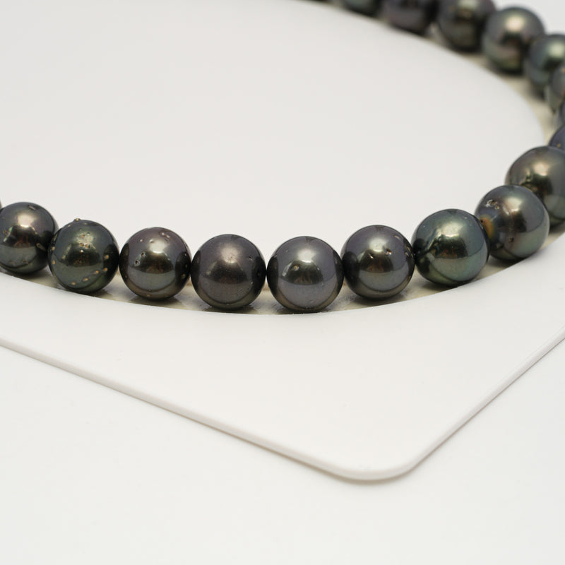 38pcs Dark 11-12mm - RSR AA/A Quality Tahitian Pearl Necklace NL1629 THMIX3