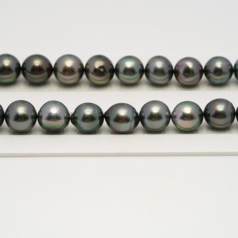 41pcs Blue Green 10-11mm - SB AA/AAA Quality Tahitian Pearl Necklace NL1642 HL3