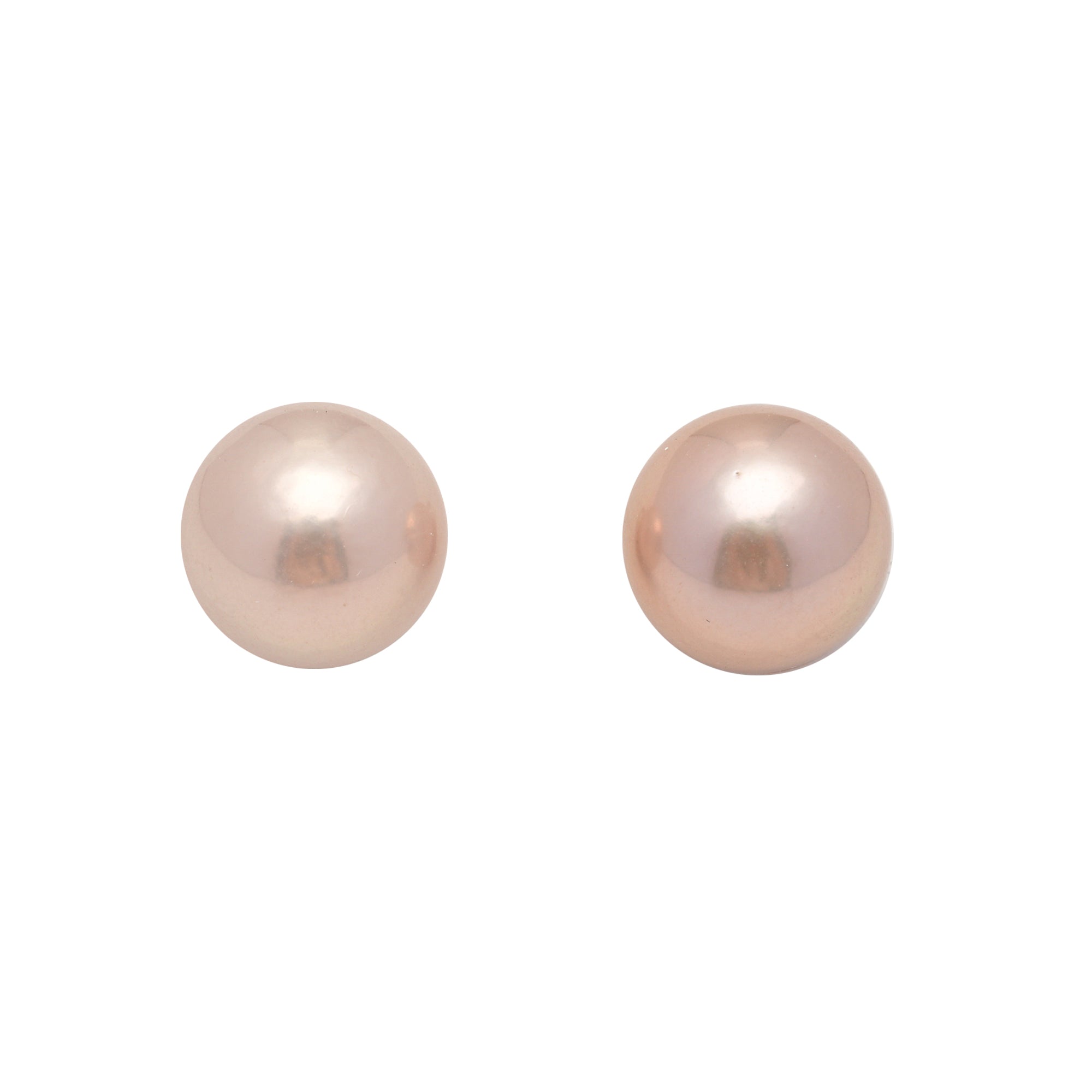 2pcs Pink Pair - Semi-Round 12mm AAA/AA quality Fresh Water Pearl ER1733