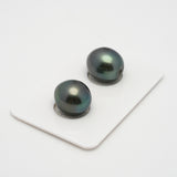 2pcs Green 11.8mm - SB AAA Quality Tahitian Pearl Pair ER1459 HL1