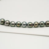 47pcs "High Luster" Green 8-11mm - SR/NR AAA/AA Quality Tahitian Pearl Necklace NL1591 OR10