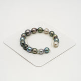 16pcs "High Luster" Multicolor 9-11mm - SB AAA Quality Tahitian Pearl Bracelet BR2192 HL3