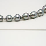 36pcs "High Luster" Silver Mix 9-11mm - CL/SB AAA/AA Quality Tahitian Pearl Necklace NL1599 HL3